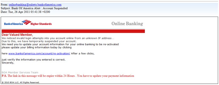 how to turn off email notifications bank of america