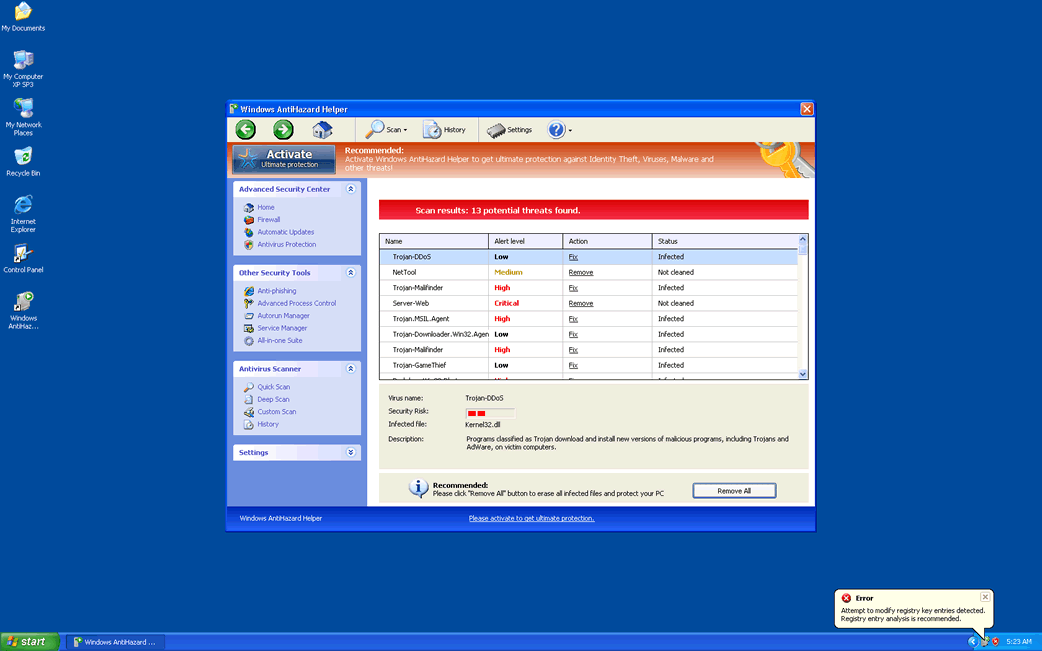 Windows AntiHazard Helper screenshot