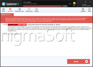 Microsoft Security Essentials Alert Virus captura de tela