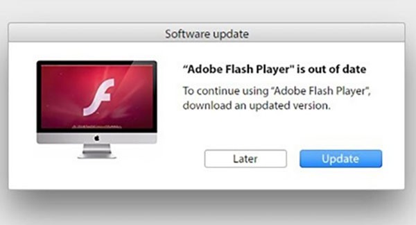 Eingabeaufforderung für die AdLoad Flash Player-Installation